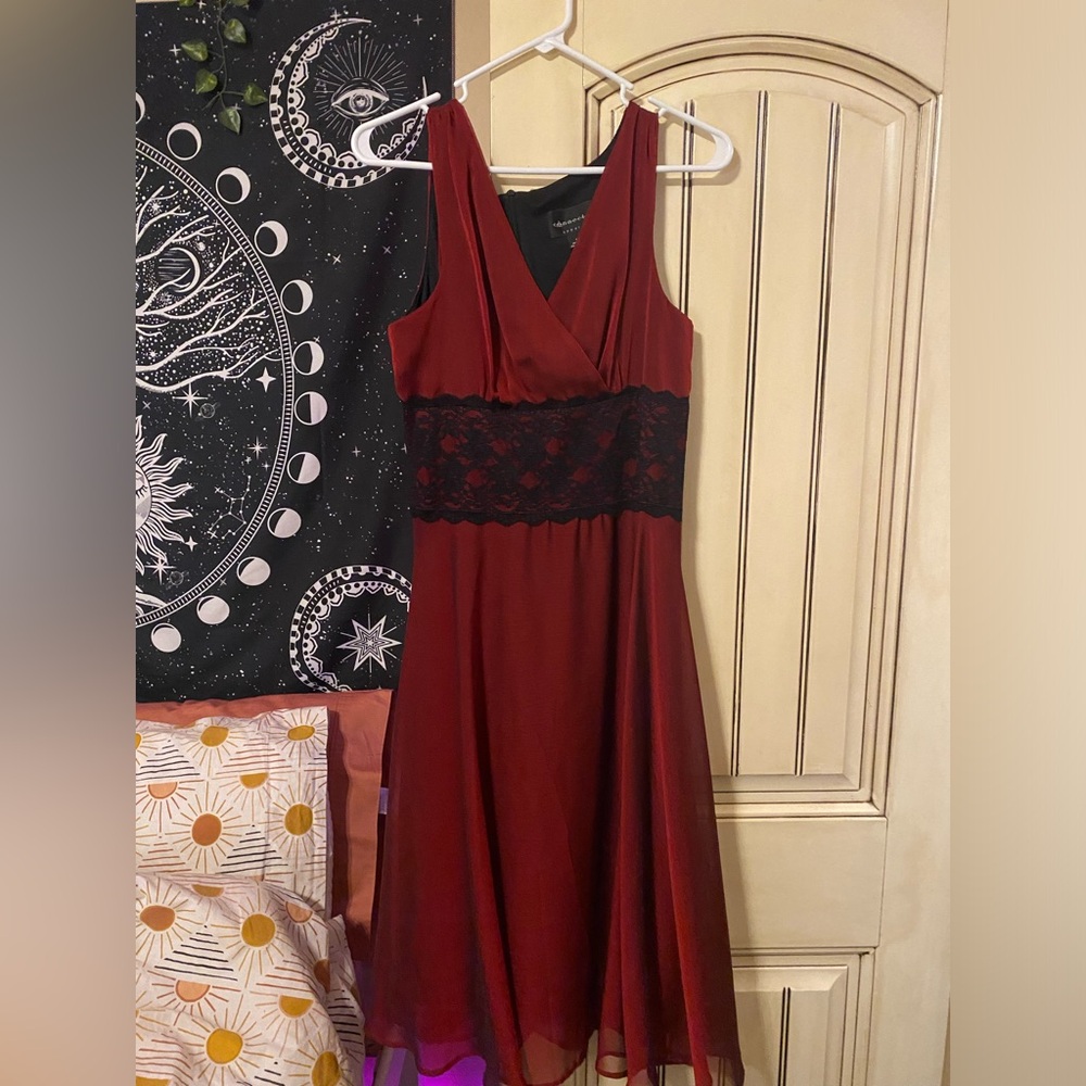 connected apparel red dress size 12